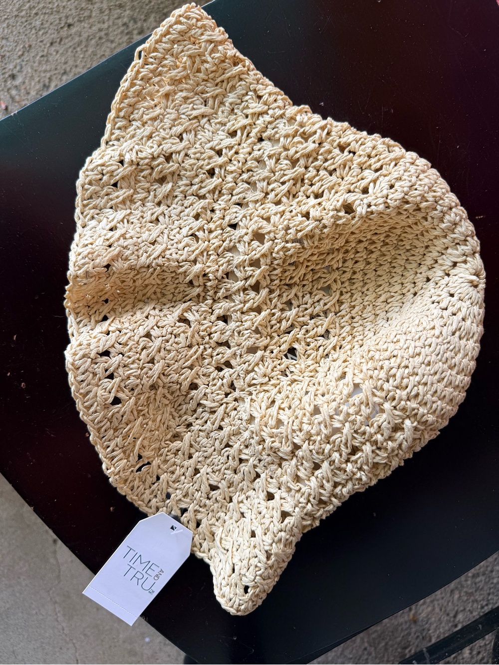 Time and Tru Crochet Bucket Hat in Cream